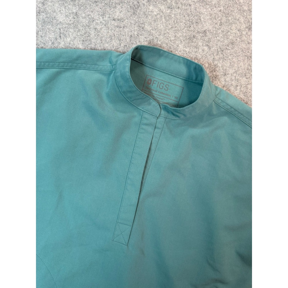 FIGS Technical Collection Womens XS Teal Green Sleeveless Scrub Top V Neck